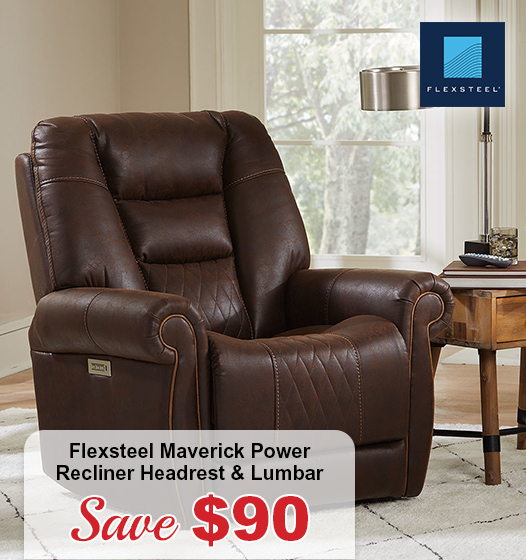 Flexsteel Maverick Power Recliner Headrest & Lumbar. Save $90.