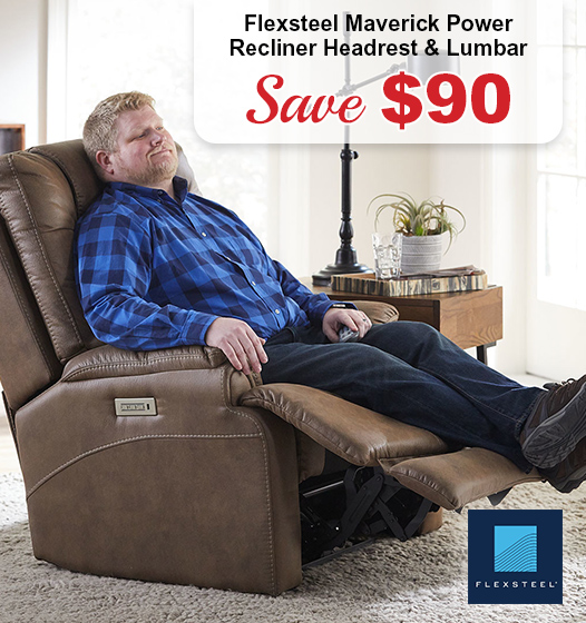 Flexsteel Maverick Power Recliner Headrest & Lumbar. Save $90.